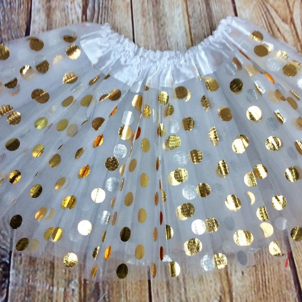 Brand New Baby Gold Polka Dot Playtime Tutu - Picture 2 of 8